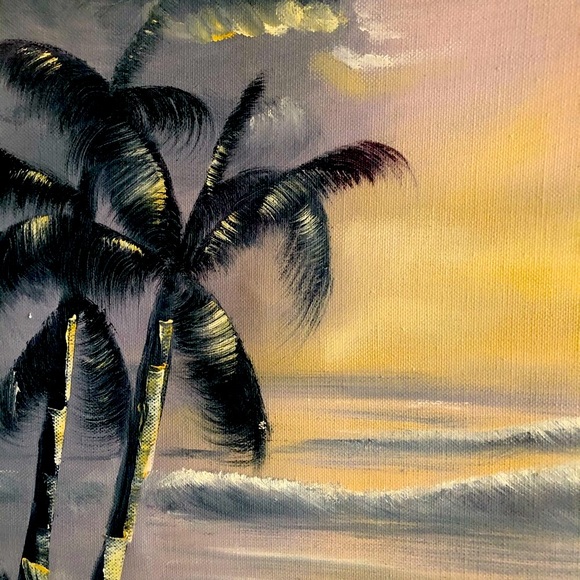 Original Acrylic Painting Ocean Shore Scene by CT - Picture 2 of 9